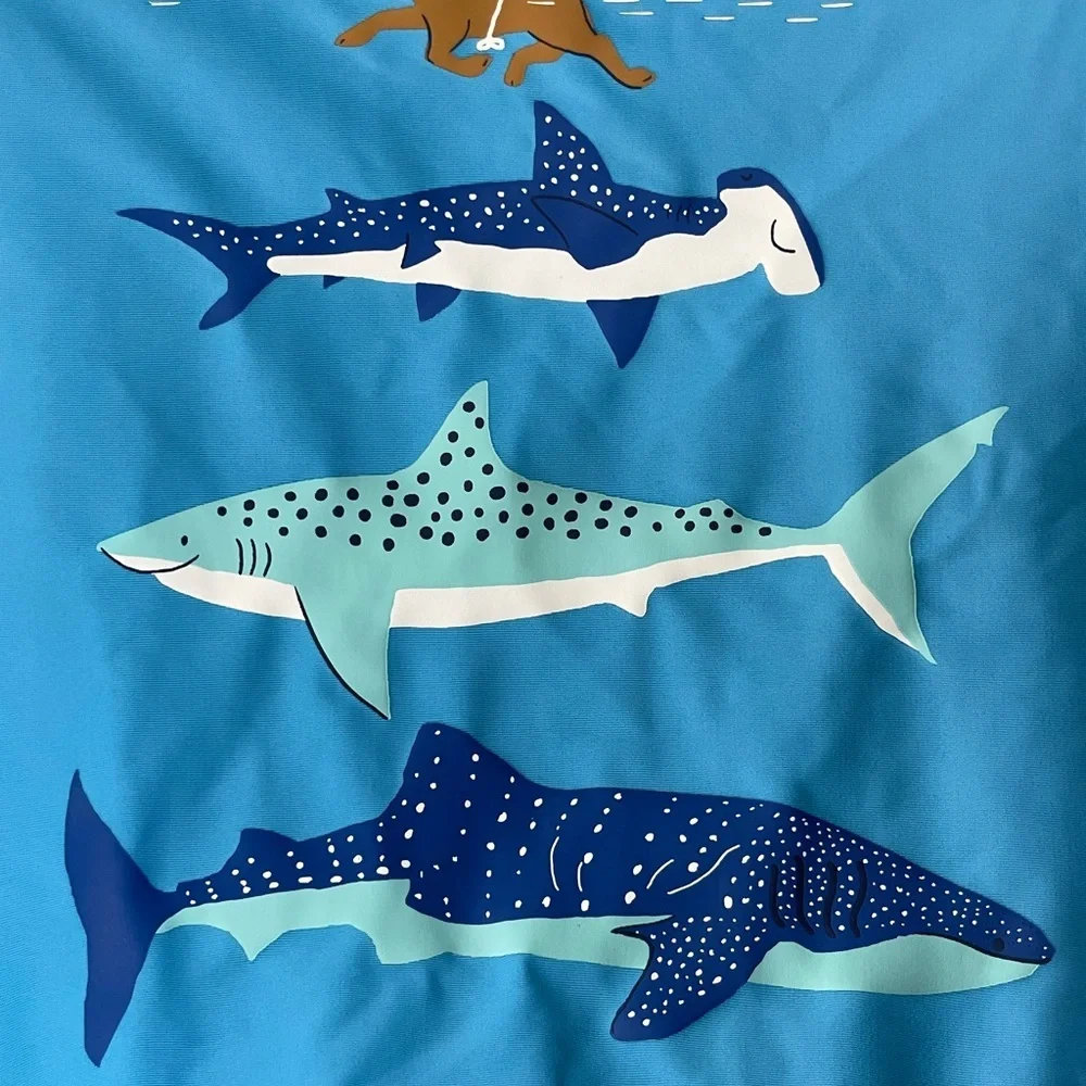 Carter's Blue Swim Rashguard shirt with Shark Design-friends with fins. Size 3T